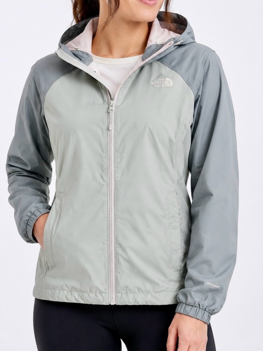 THE NORTH FACE Venture Grey Blue Blush Pink Hooded Jacket Dry Vent Rain Coat